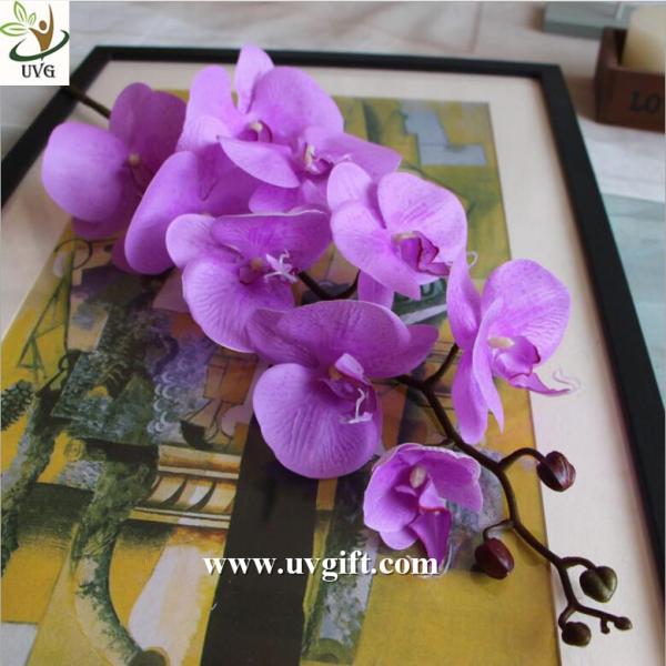 UVG White real touch PU orchid artificial flower wholesaler for latest wedding decoration