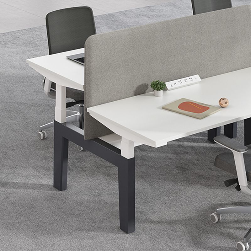 Modular Sit Stand Desk Height Adjustable Staff Desks With Fabric Divider