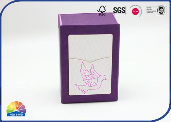 Boîte-cadeau de empaquetage de papier pourpre Matte Lamination Hot Stamping Custom de CMYK