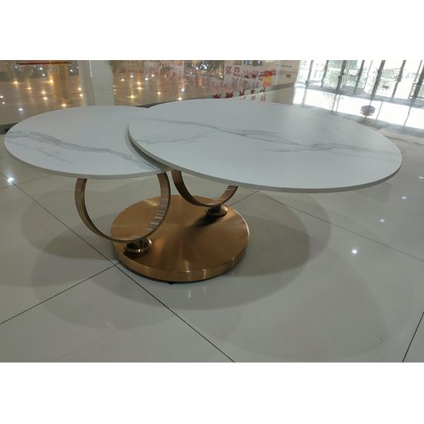 High Temperature Baking 55cm Stainless Steel Marble Coffee Table