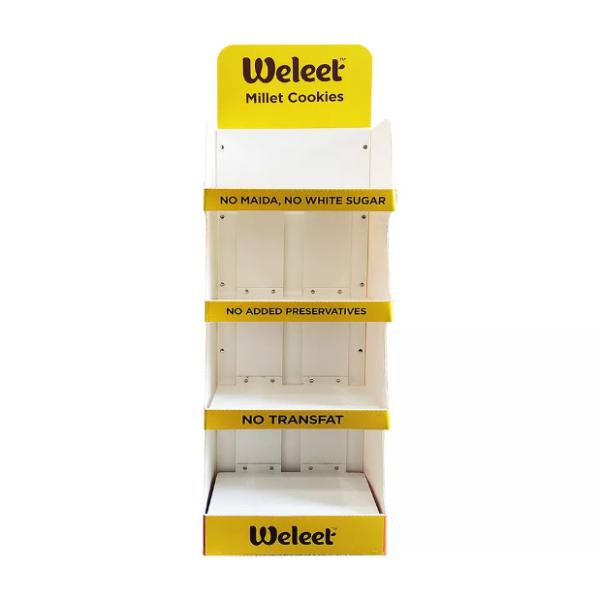 Supermarket Retail Cardboard POP Display Easy Assemble For Cookies Chocolate Candy