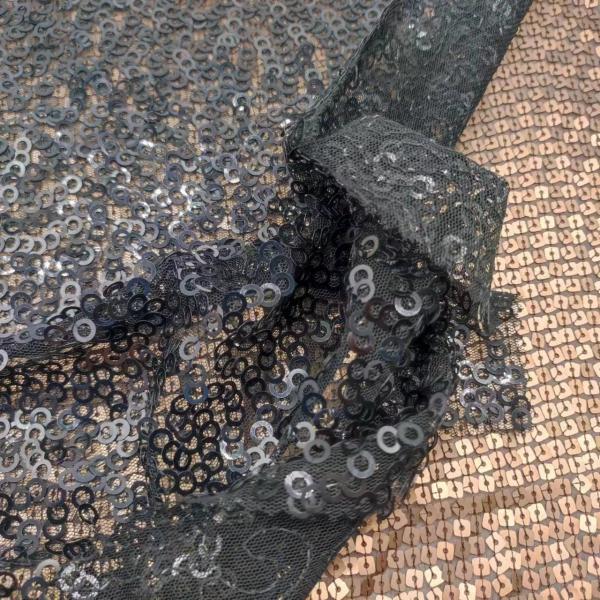 Grânulo 100% de Mesh Knitted Encrypted Sequin Fabric 75Dx75D 3mm do algodão