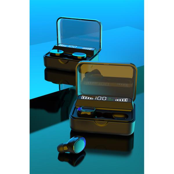 Flip In Ear Bluetooth Earphone Power Bank 20Hz 3.7V Black White color