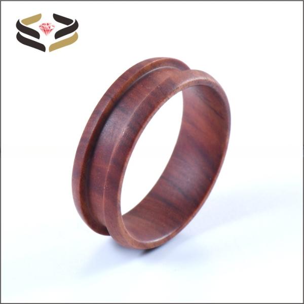 Anillos de madera maciza de tipo religioso de 6 mm y 8 mm para incrustaciones