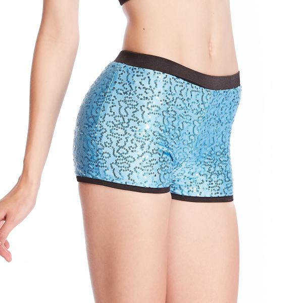 Metallic Edged Dance Wear Accessories Gym Sequin Dance Shorts For Sports Performance