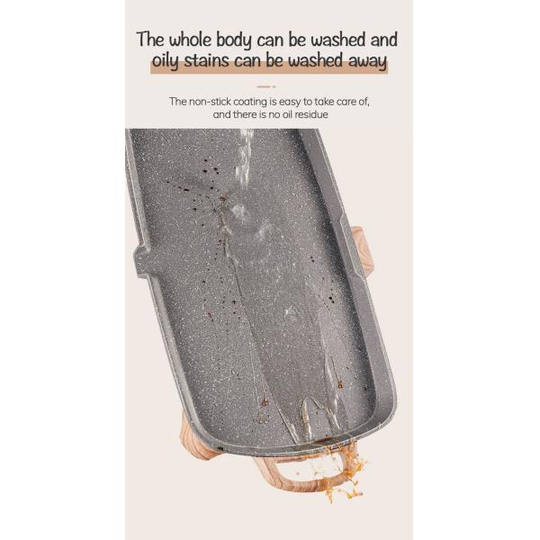 Stone Wood Grain Electric Grills Griddles Skillets 1350W 220V