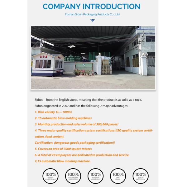 Food Level Caliber 47mm Empty HDPE Bottles 20l HDPE Container