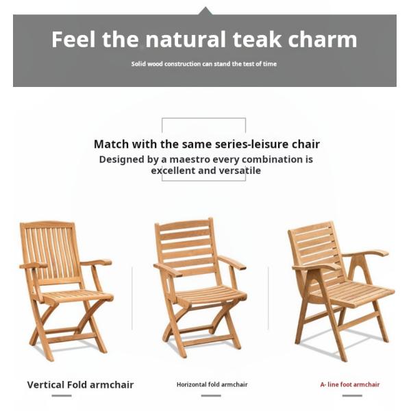 Outdoor Teak Patio Table And Chairs For Dining / Coffee Time