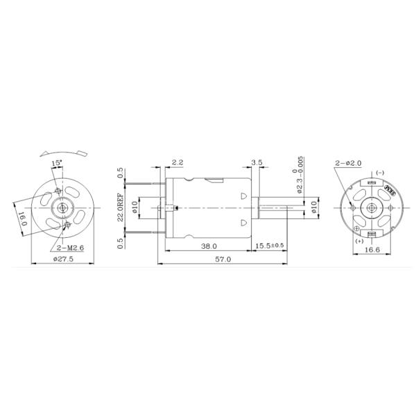 Двигатель сушилки волос 28000RPM 36V 0,72A 99,7g.Cm IE1 Двигатель постоянного тока щетки