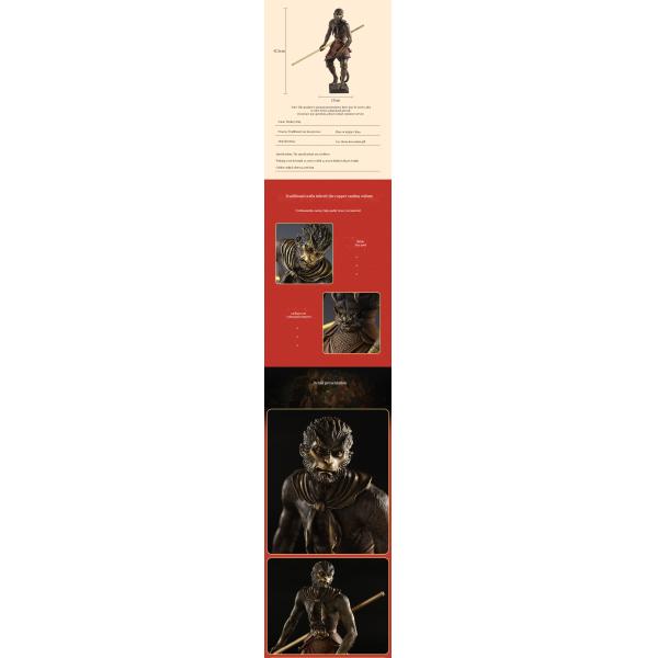 Custom Black Myth Wukong Statue Legends Characters Game Monkey Apes Statues 3d Desktop Art