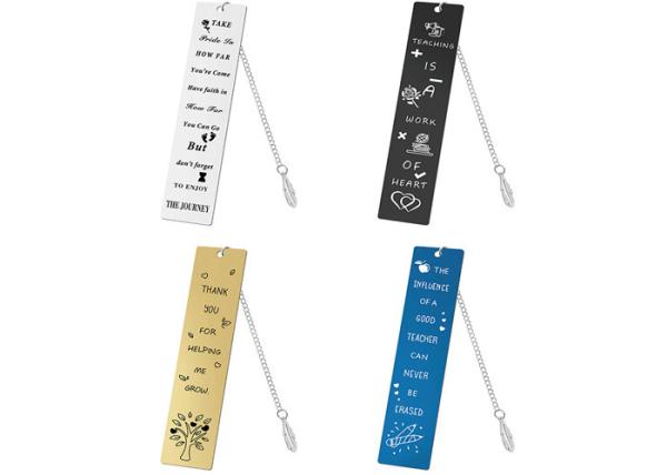 Bookmark EurAmerican Teachers' Day gift gold leaf Pendant student teacher souvenir engraved words picture logo bookmark