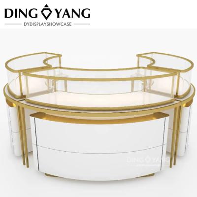 Customized Fashion Commercial  Brass Circular Jewelry Showcase For Sale