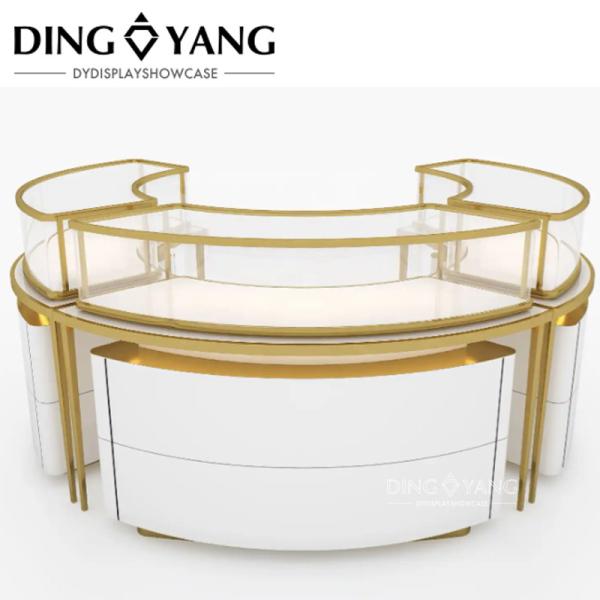 Customized Fashion Commercial  Brass Circular Jewelry Showcase For Sale