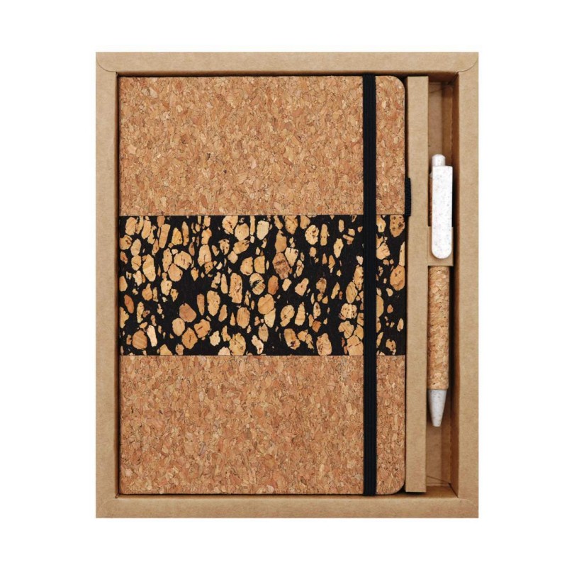 Personalized Premium Cork Notebooks Stationery Notepad Online A5 Gift Set