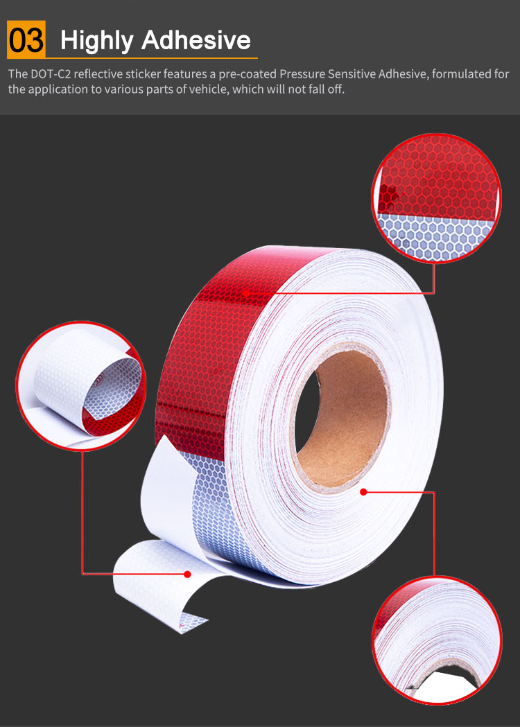 DOT Reflective Tape High-performance Vehicle Conspicuity Tape For Trucks, Trailers, Buses