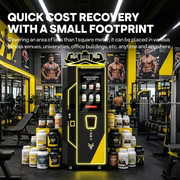 Protein Powder Vending Machine with Automatic Mixing, Self Cleaning System & Adjustable Protein Dosage for Gym Use