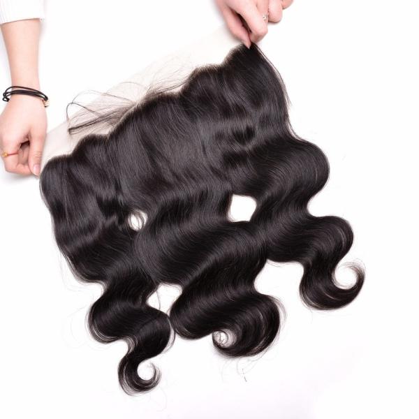 10'' Virgin Human Hair Extensions For Lady / Body Wave Bundles With Lace Frontal