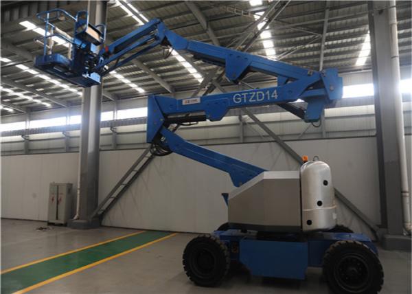 Four Automatic Hydraulic Legs Portable Man Lift Self Propelled Stable Working Performacne