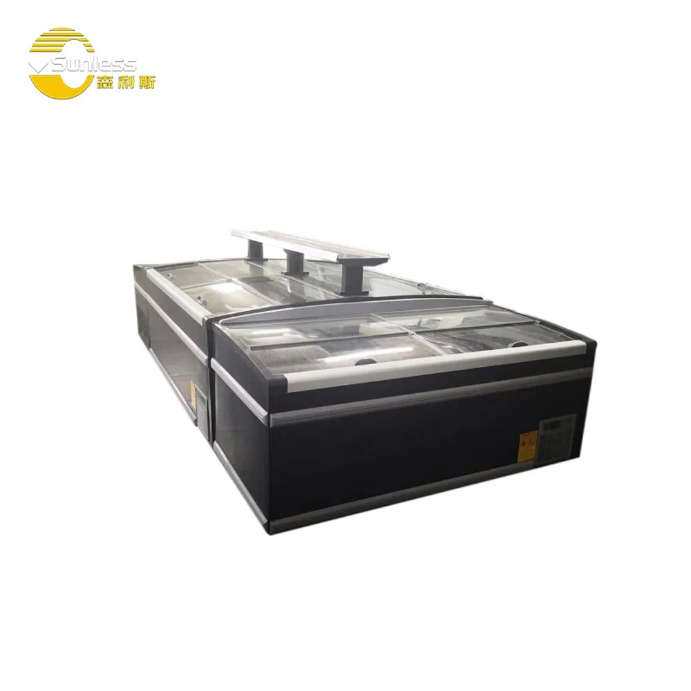 340W - 560W Combined Island Freezer Auto Defrost Ice Cream Chest Freezer Double Doors