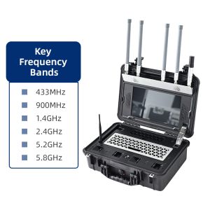 High-Precision Handheld Drone Detector 100-6000MHz Spectrum Analyzer 5km Range Pilot Geolocation Blacklist Alerts For Corporate & Home Security System