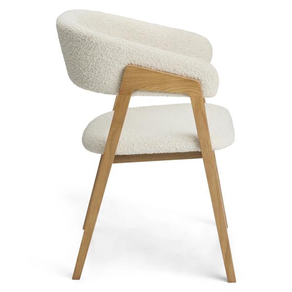 5 Star Hotel Room Minimalist Style White Fabric Solid Oak Leisure Armchair