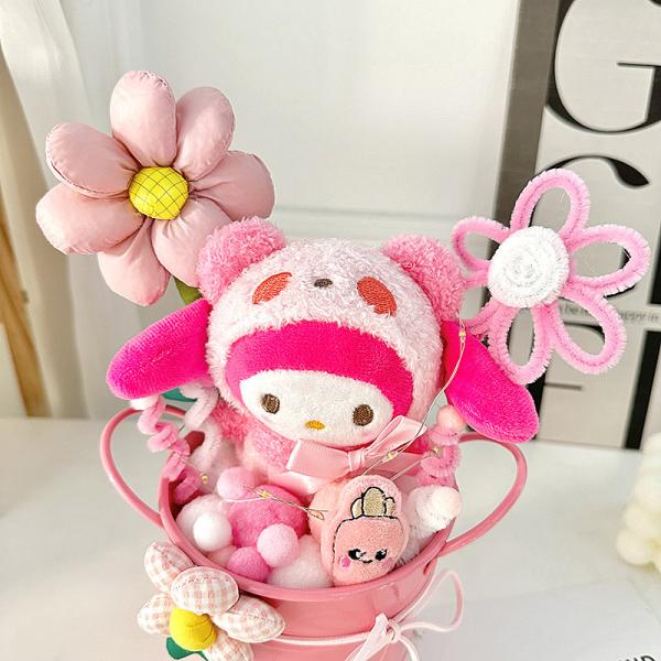 Multiple Color Plush Immortal Flower Potted Doll Bouquet Perfect Gift for Teachers on Chinese Valentine's Day and Teacher's Day