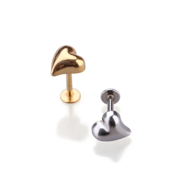 New arrival korea style labret ring heart shaped lip ring with cheap price