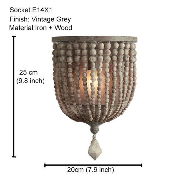 Gold Chandelier Wooden Beaded Lighting Fixture Fringe Hanging Light Silas Chandelier (WH-AP-652)