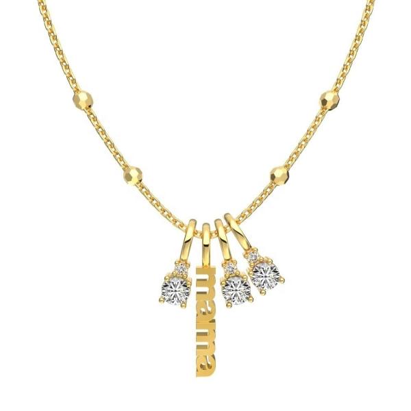 Colar de prata branco CZ 4mm 925 Colar de pedra de zircão feminino