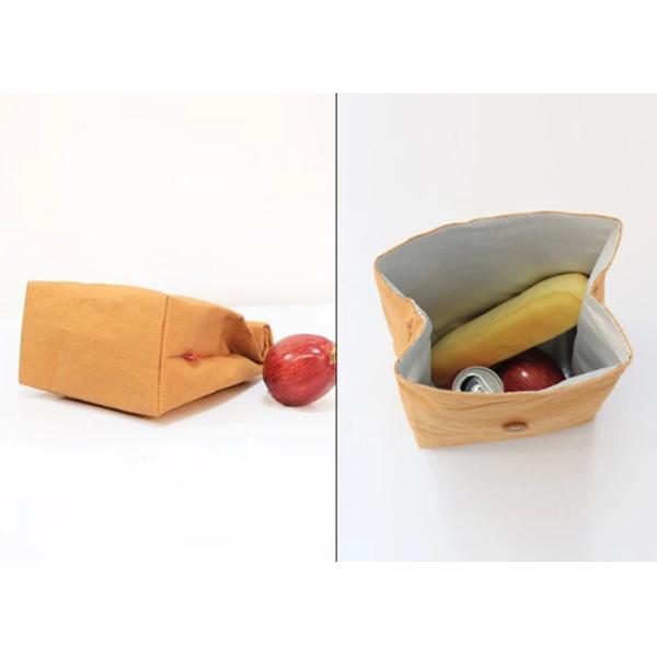 Reusable Insulated Lunch Cooler Bag Washable Kraft Paper Snack And Sandwich Bags