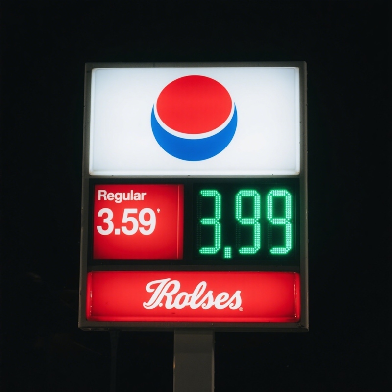 IP67 Gas Price LED Display Red Label And Green Color Digits Gas LED Signs With White Backlight
