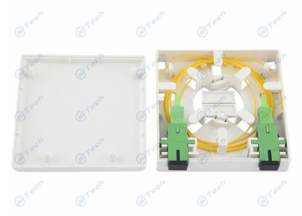 2 Port FTTH Termination Box , SC/UPC Fiber Splitter Box Capacity 1-2 Cores
