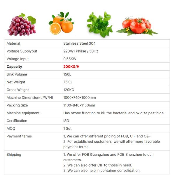 Commercial Restaurant Air Bubble Fruit And Vegetable Washing Machine