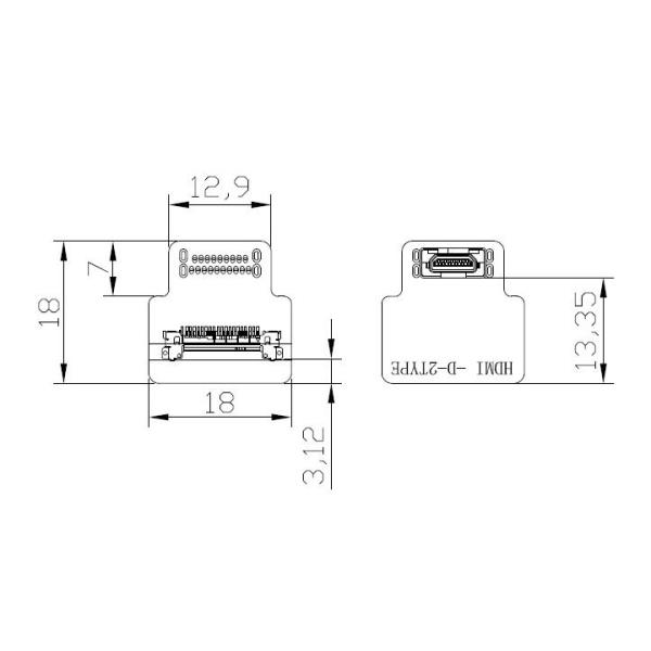 Micro HDMI Straight Head 20454-220-02 20455 20453 Micro HDMI-D-2 к  OEM / ODM