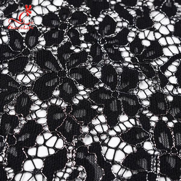 High quality Black Nylon lace fabric for evening dress