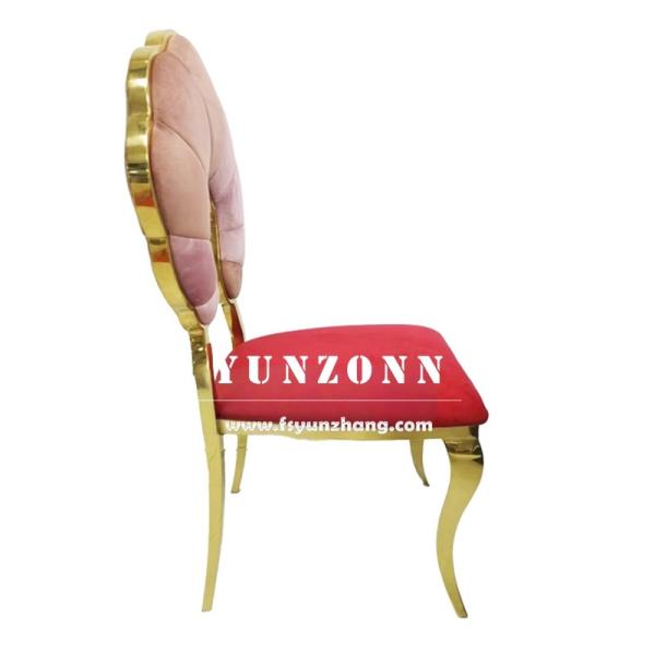 Fashion Pumpkin Back Design Event Party Rental Furniture Gold Stainless Steel Banquet Dining Chair For Hotel Restaurant