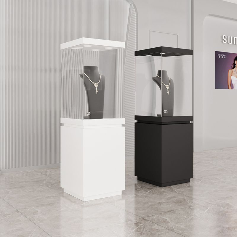 Customized Glass Jewelry Display Case with LED Lighting and High-Quality Construction for Retail Showcase