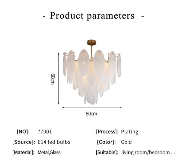 Modern chandeliers for living room glass round art décor leaf chandelier(WH-MI-320)