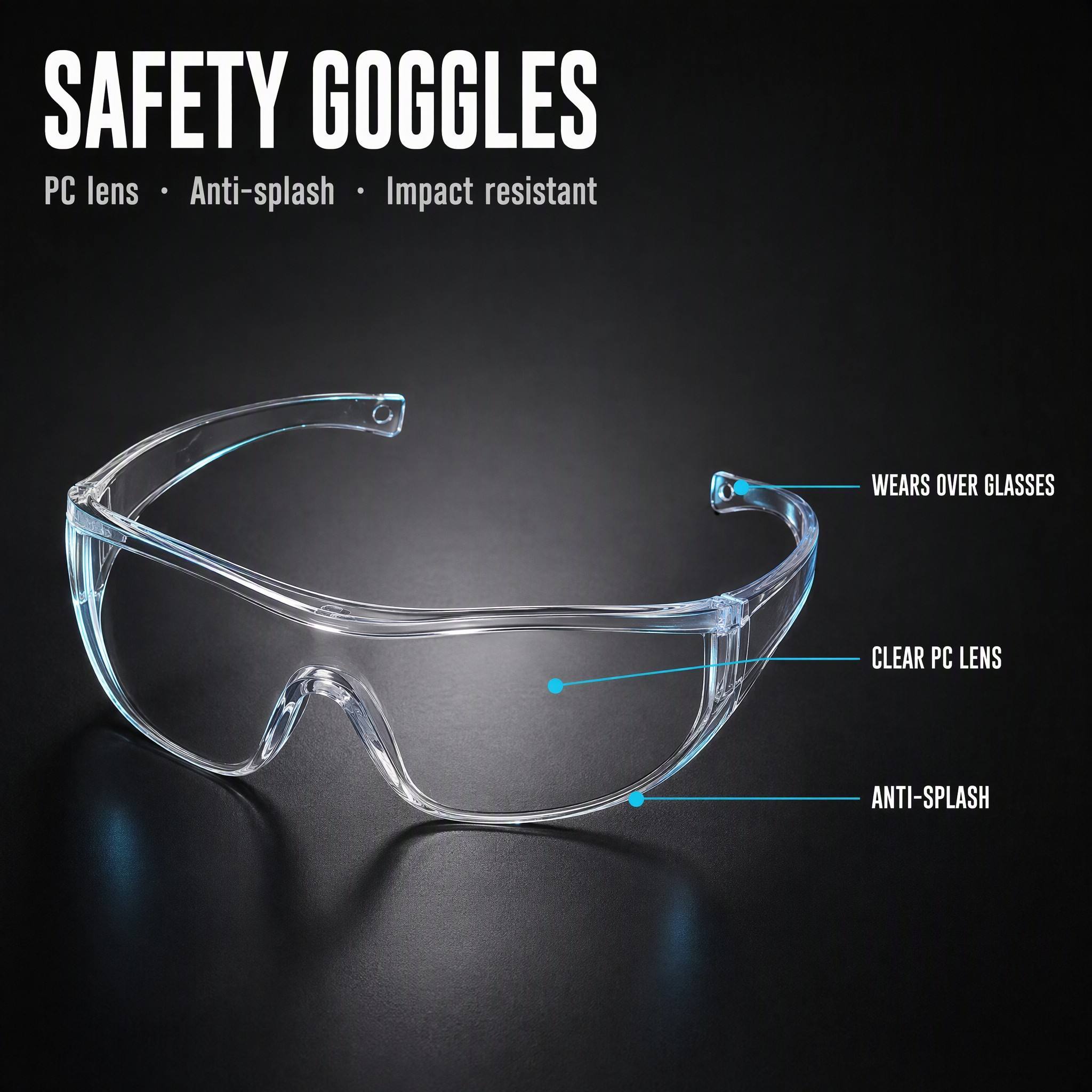 Safety Goggles Anti Fog Windproof Dustproof Eyewear Clear Protective Glasses for Laboratory Construction Personal Care Woodwork Anti Scratch UV Protection Prescription Glasses Adjustable for Men Women