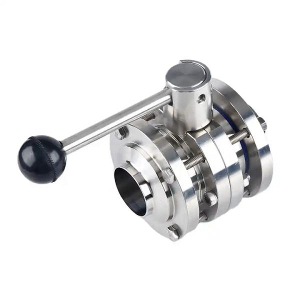 Forged SS304 316 316L Lock Handle Full Port 3-Piece Butt Welded Valve 3A DIN SMS