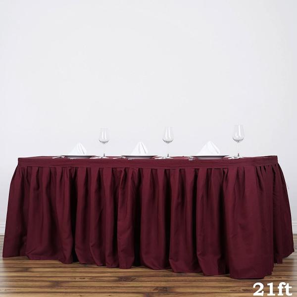 KINSHUN Black Polyester Banquet Table Skirt Wedding Party Events Decorations