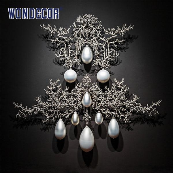 Resistência a intempéries Esculturas de parede contemporâneas de metal Arte Coral Pérola