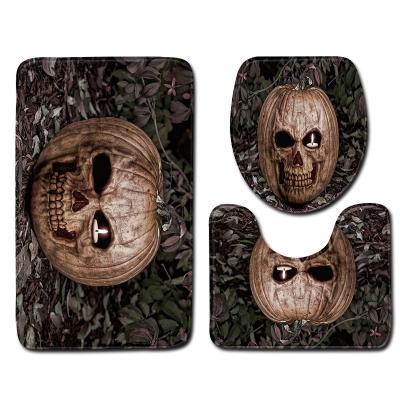 Absorvente da água grupo de Mat Halloween Toilet Lid Cover do banho de 3 partes