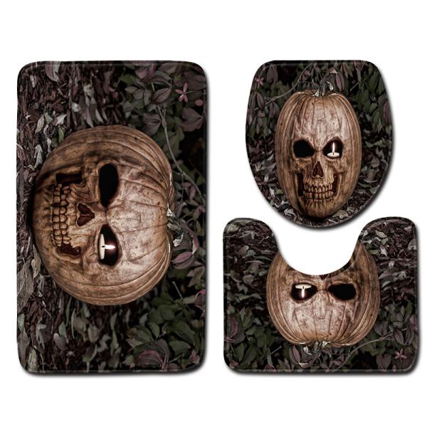 Absorvente da água grupo de Mat Halloween Toilet Lid Cover do banho de 3 partes