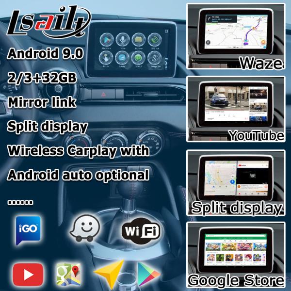 Коробка андроида Mazda MX-5 MX5 ФИАТ 124 автоматическая carplay с интерфейсом управлением ручки начала Mazda видео-