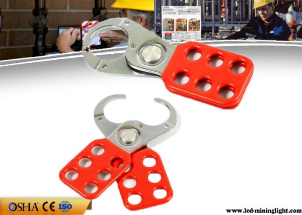 Red Safety Lock Out  Six Holes Vinyl Coated 1 Inch / 1.5 Inch Lock Shackle