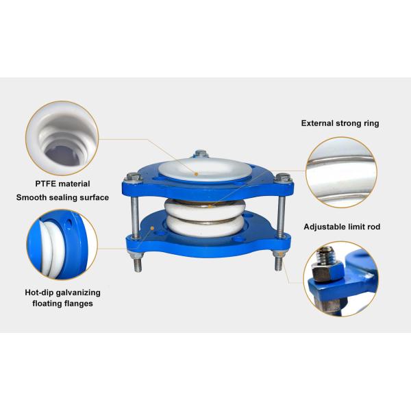Adjustable PTFE Expansion Joints Bellows Carbon Steel Tie Rod