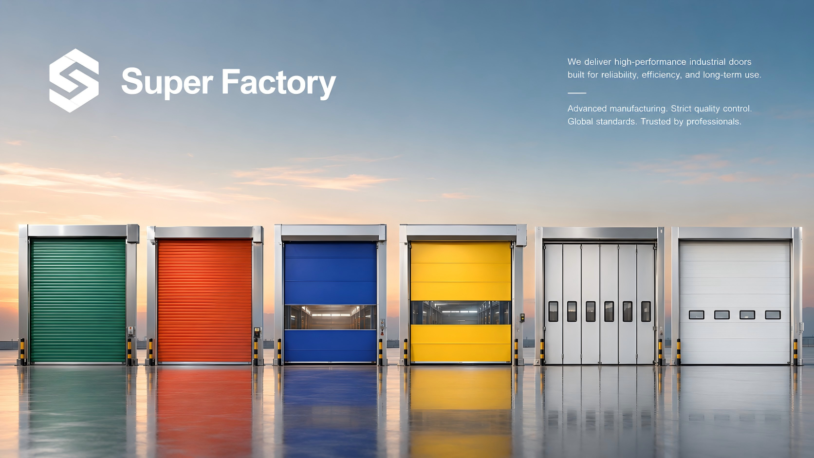 Industrial High Speed Stacking Door Custom Dimensions PVC Folding Door Large Opening