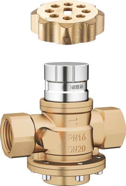 1400 Female x Female Constant Flow Brass Valve PN16 Precisely Adjustable Sizes DN20 DN25 w/ Magnetic Lock Cap for option