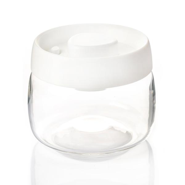 Wholesale Vacuum Jar Food Storage Canister Transparent Borosilicate Glass With Color Lid